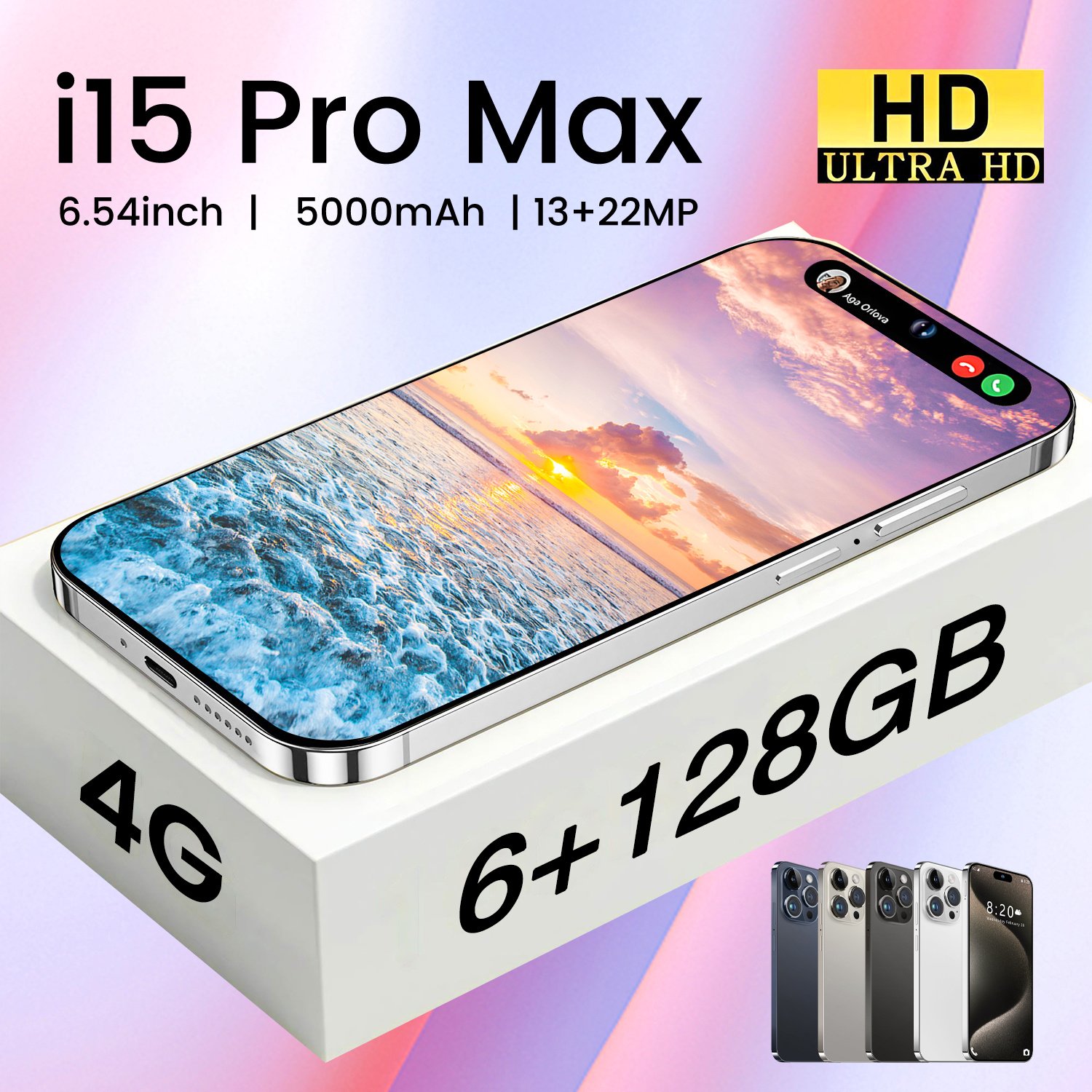 2024 i15 5G Smartphone 15 Pro Max Used with 16GB RAM 1TB ROM Dual SIM 3G Shockproof Features Hot Selling with Wholesale Options